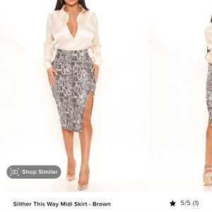 Slither This Way Midi Skirt - Brown